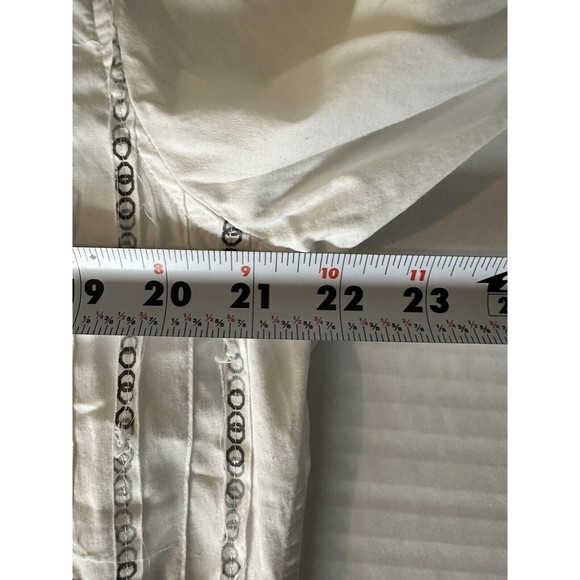 7 Diamonds Mens Size Large Embroidered Button Front Up Down Shirt Floral White - Picture 6 of 7